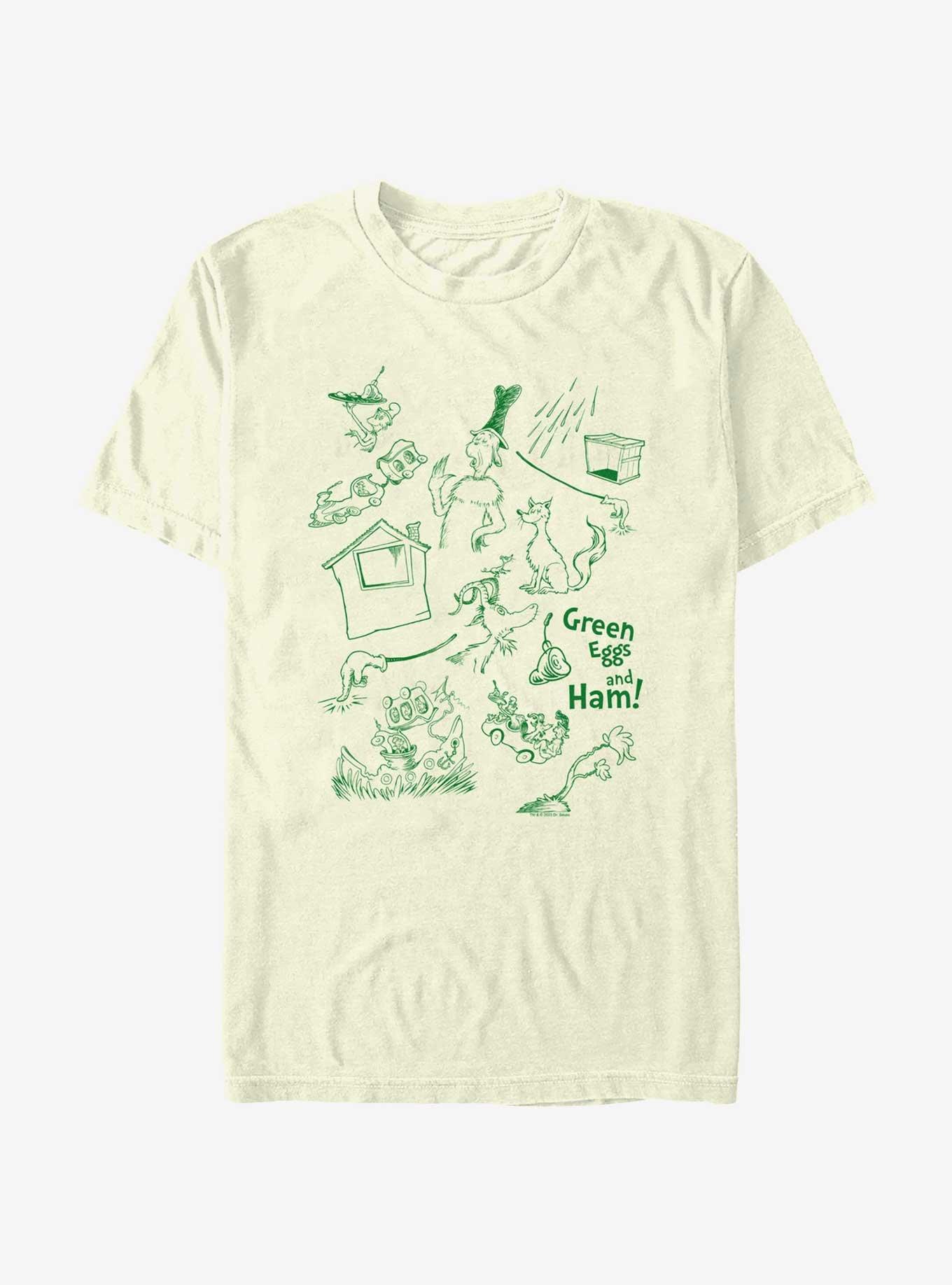 Dr. Seuss Green Eggs And Ham Icons T-Shirt, NATURAL, hi-res