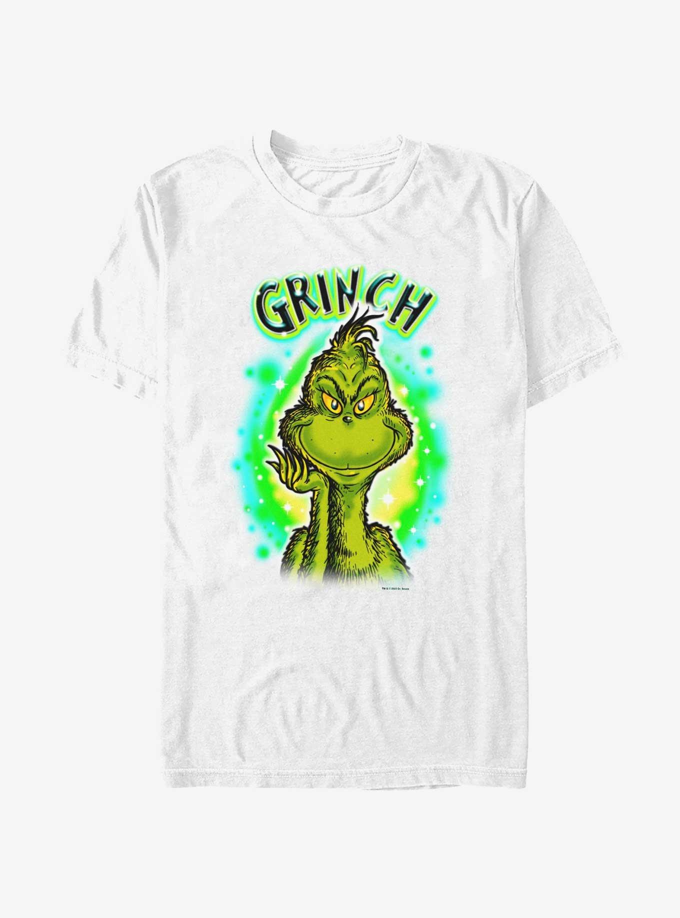 Dr. Seuss Airbrush Grinch T-Shirt, WHITE, hi-res