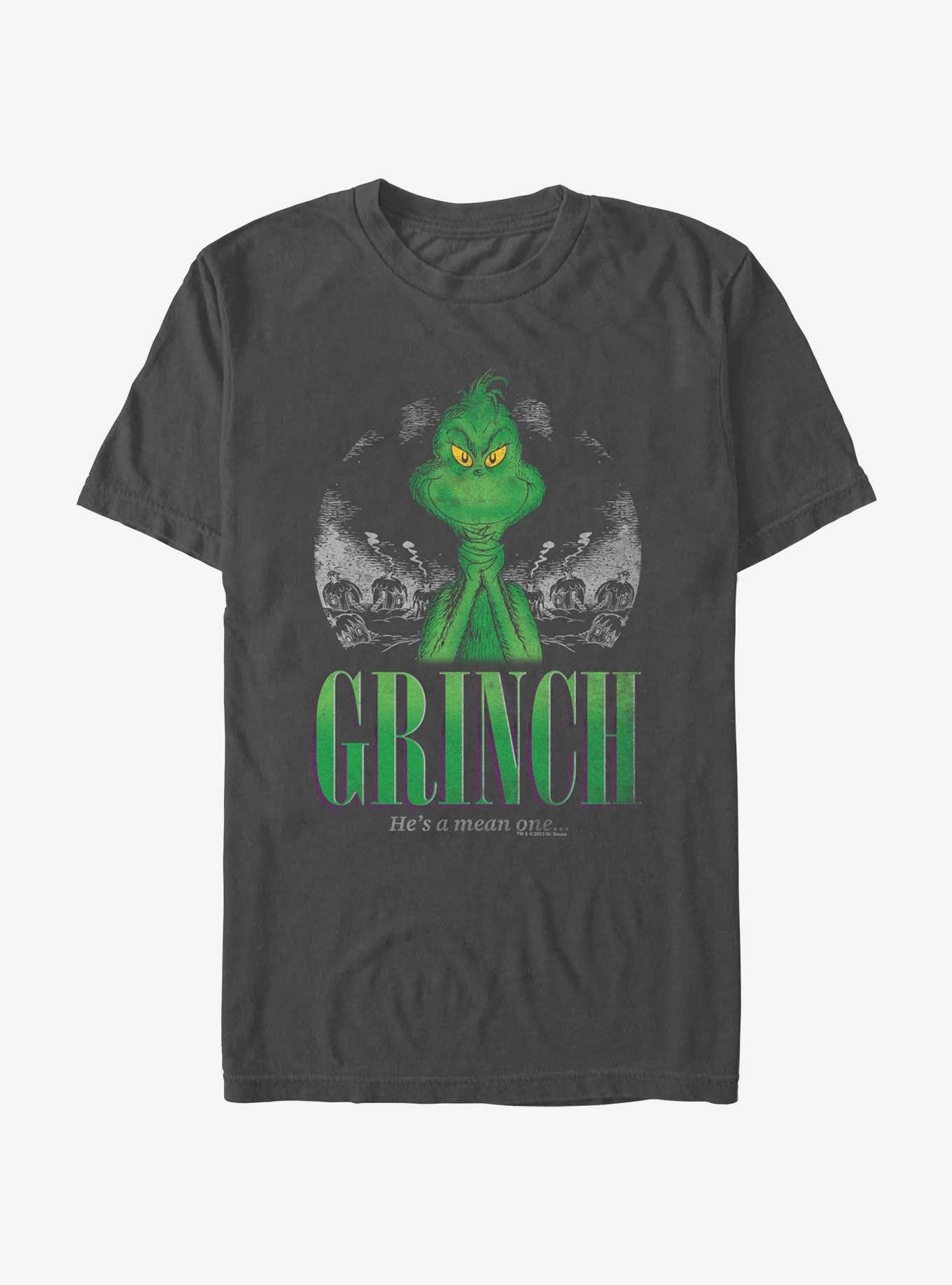 Dr. Seuss The Grinch He's A Mean One T-Shirt, CHARCOAL, hi-res