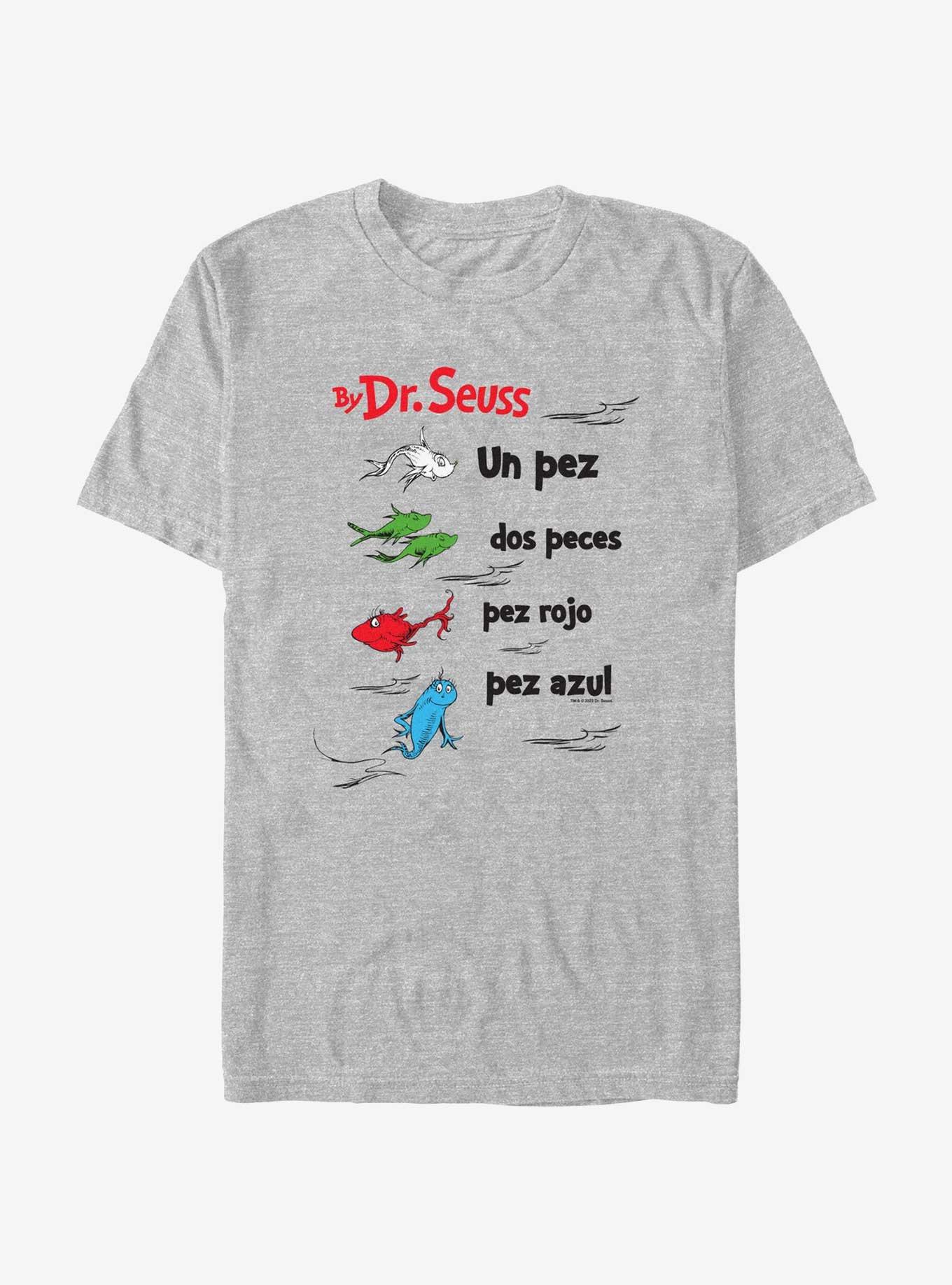 Dr. Seuss One Fish Two Fish Red Fish Blue Fish In Spanish T-Shirt, , hi-res