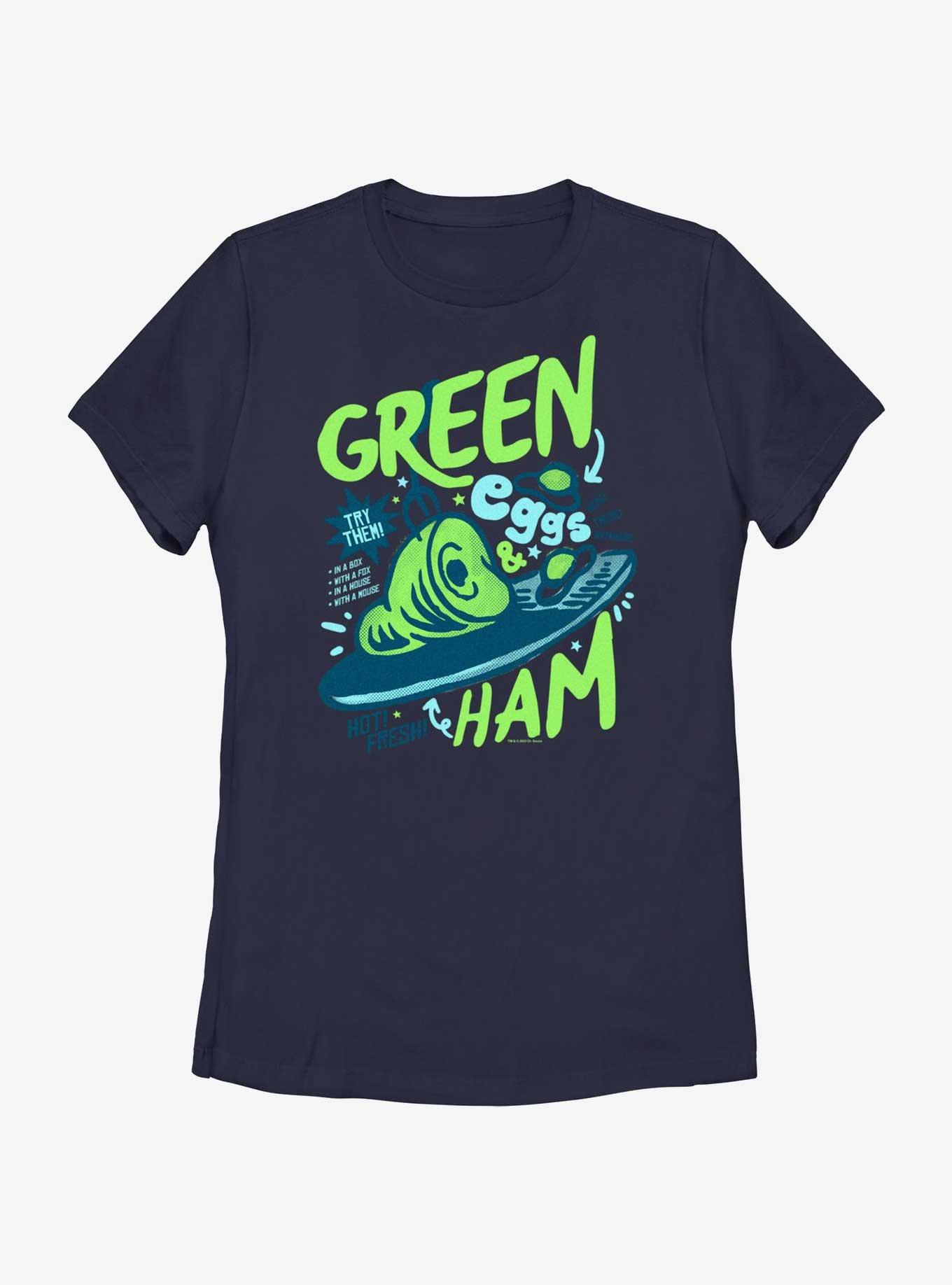 Dr. Seuss Green Eggs & Ham Womens T-Shirt, NAVY, hi-res