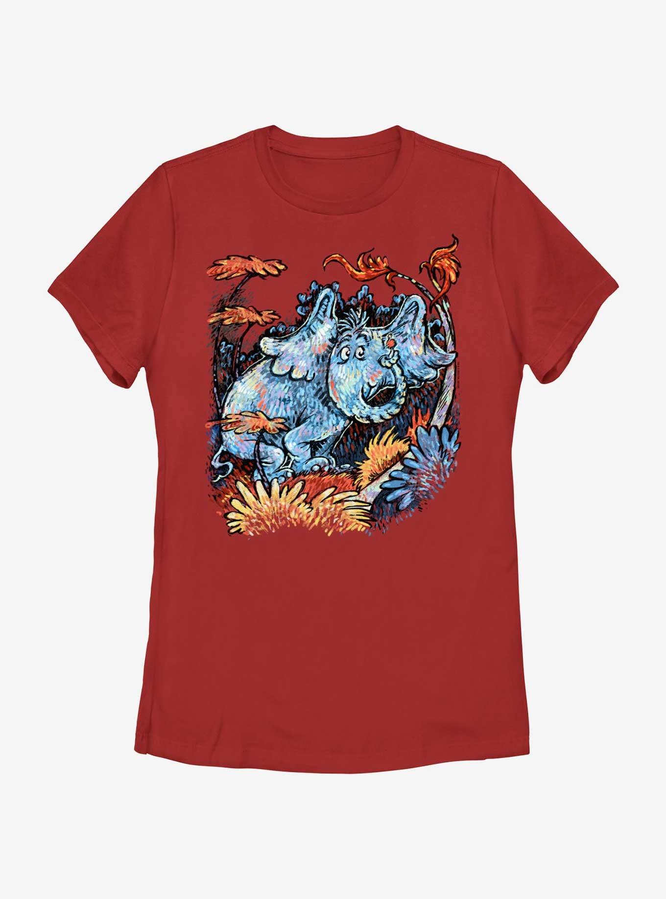 Dr. Seuss Horton Hears A Who Painting Womens T-Shirt, RED, hi-res
