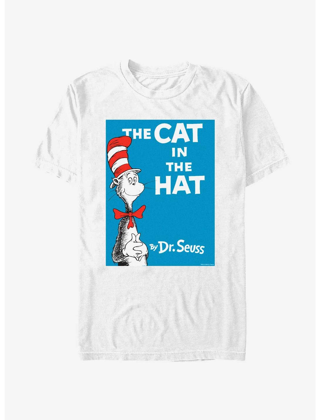 Dr. Seuss The Cat In The Hat Poster T-Shirt, WHITE, hi-res