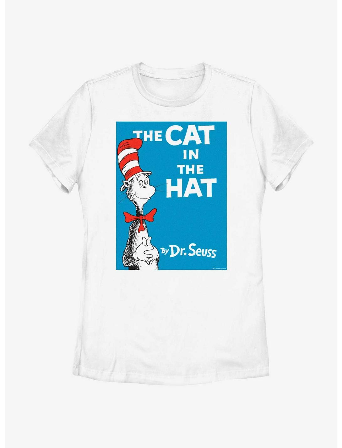 Dr. Seuss The Cat In The Hat Poster Womens T-Shirt, WHITE, hi-res