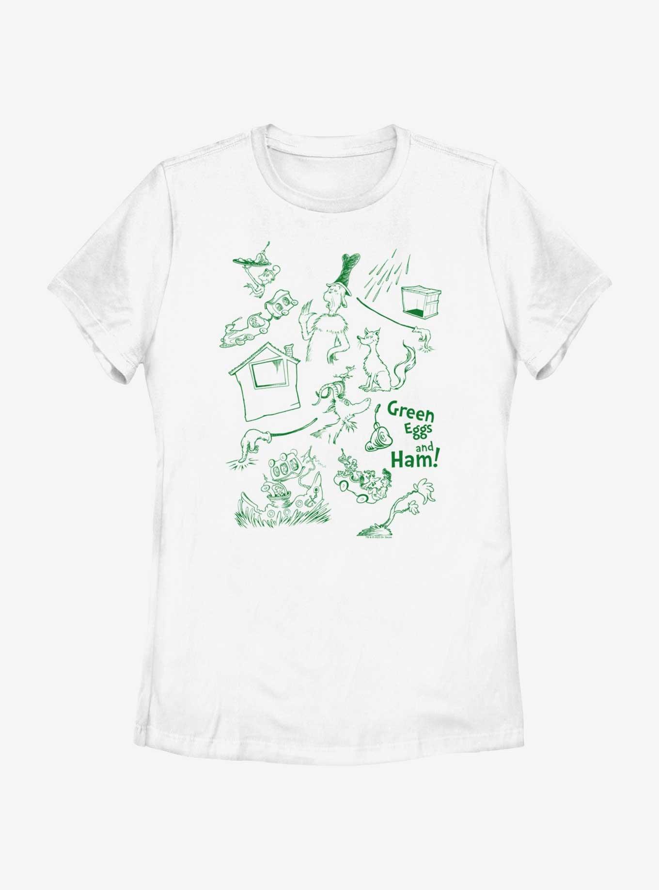 Dr. Seuss Green Eggs And Ham Icons Womens T-Shirt, , hi-res
