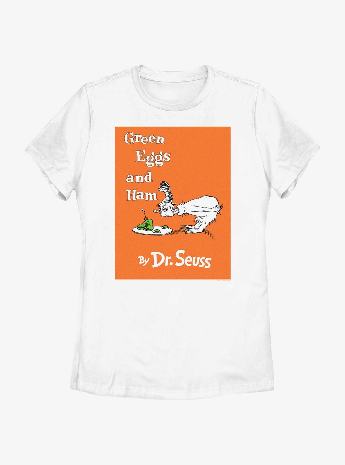 Dr. Seuss Green Eggs and Ham Book Cover Womens T-Shirt, WHITE, hi-res