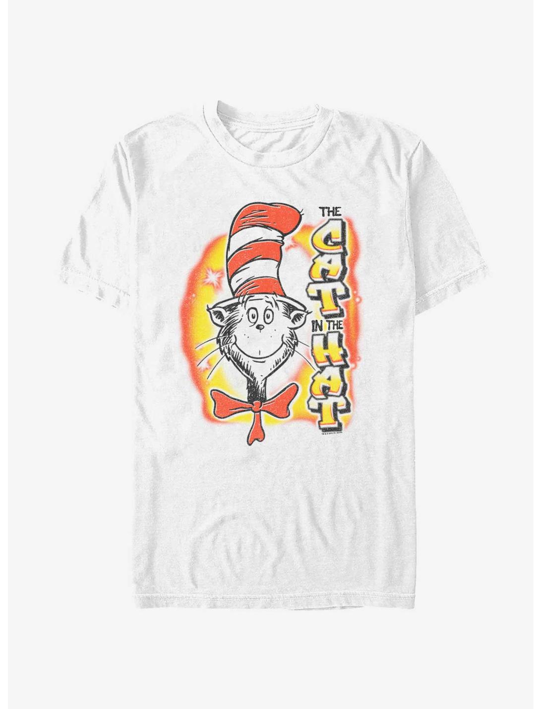 Dr. Seuss Airbrush Cat In The Hat T-Shirt, WHITE, hi-res
