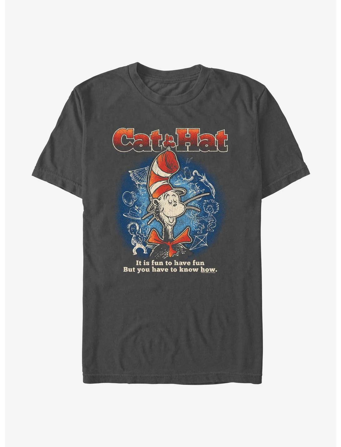 Dr. Seuss Cat In The Hat Fun To Have Fun T-Shirt, CHARCOAL, hi-res