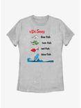 Dr. Seuss One Fish Two Fish Red Fish Blue Fish Badge Womens T-Shirt, ATH HTR, hi-res