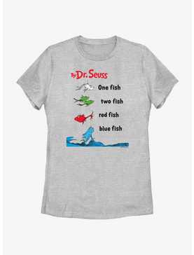 Dr. Seuss One Fish Two Fish Red Fish Blue Fish Badge Womens T-Shirt, , hi-res