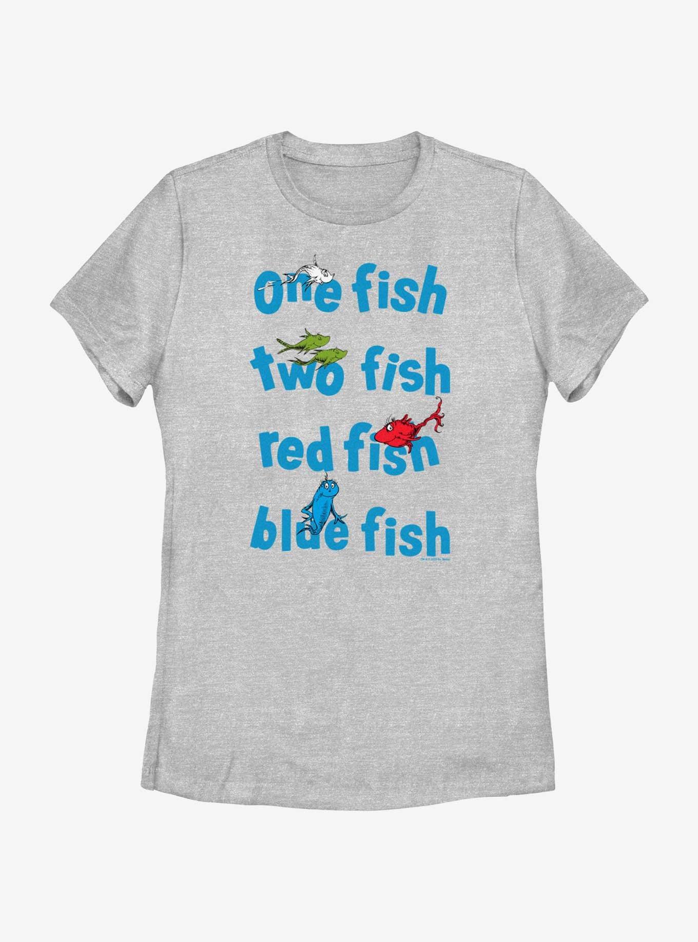 Dr. Seuss One Fish Two Fish Red Fish Blue Fish Womens T-Shirt, ATH HTR, hi-res