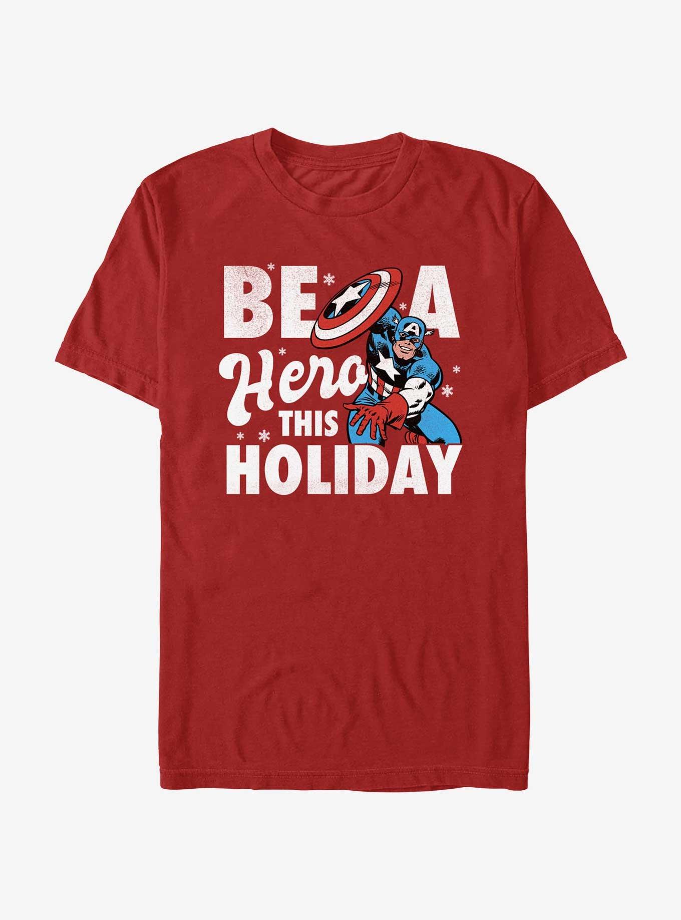 Marvel Captain America Holiday Hero T-Shirt, RED, hi-res