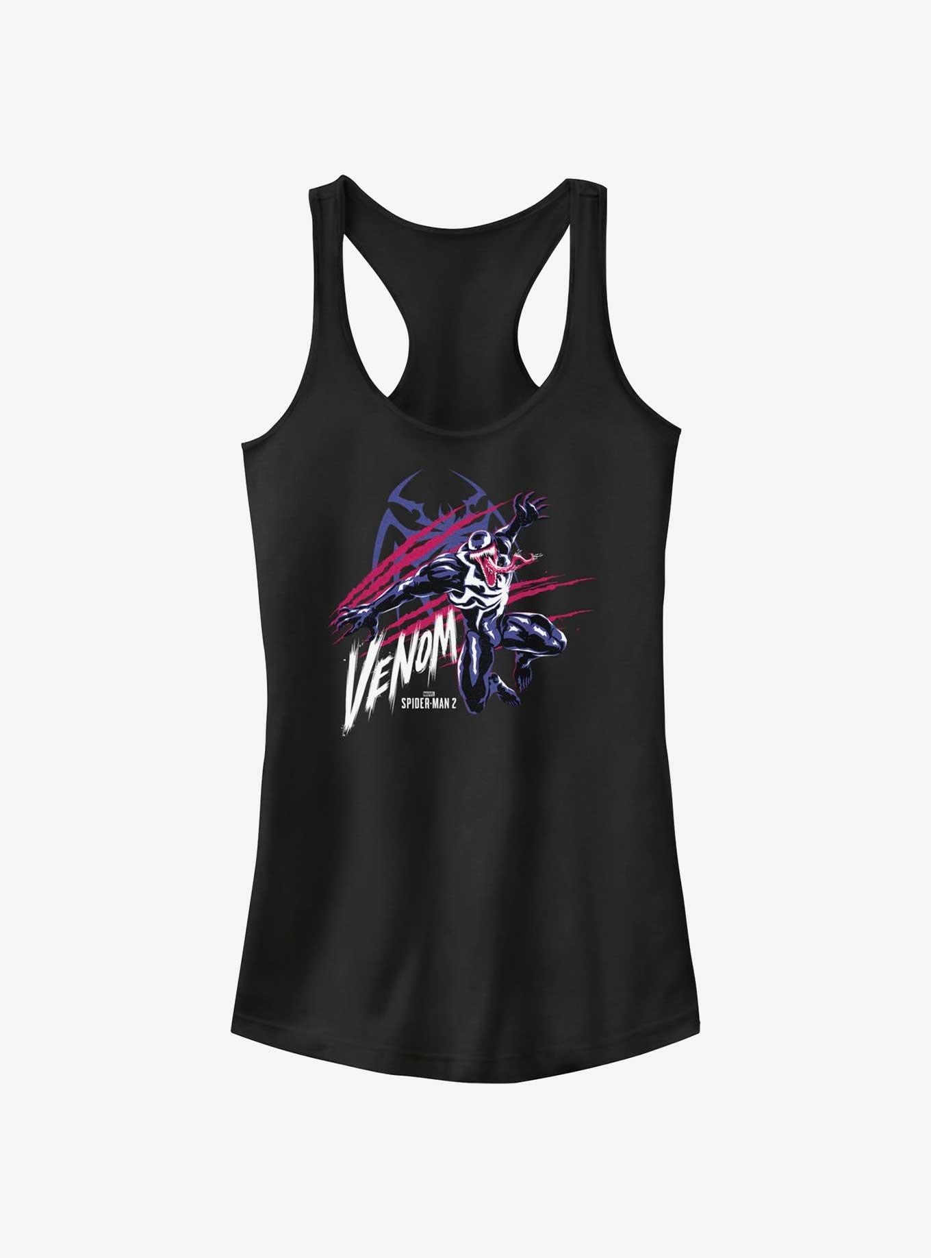 Marvel Spider-Man 2 Game Venom Scratch Portrait Girls Tank, BLACK, hi-res
