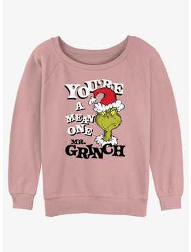 Dr. Seuss You're A Mean One Mr. Grinch Girls Slouchy Sweatshirt, , hi-res