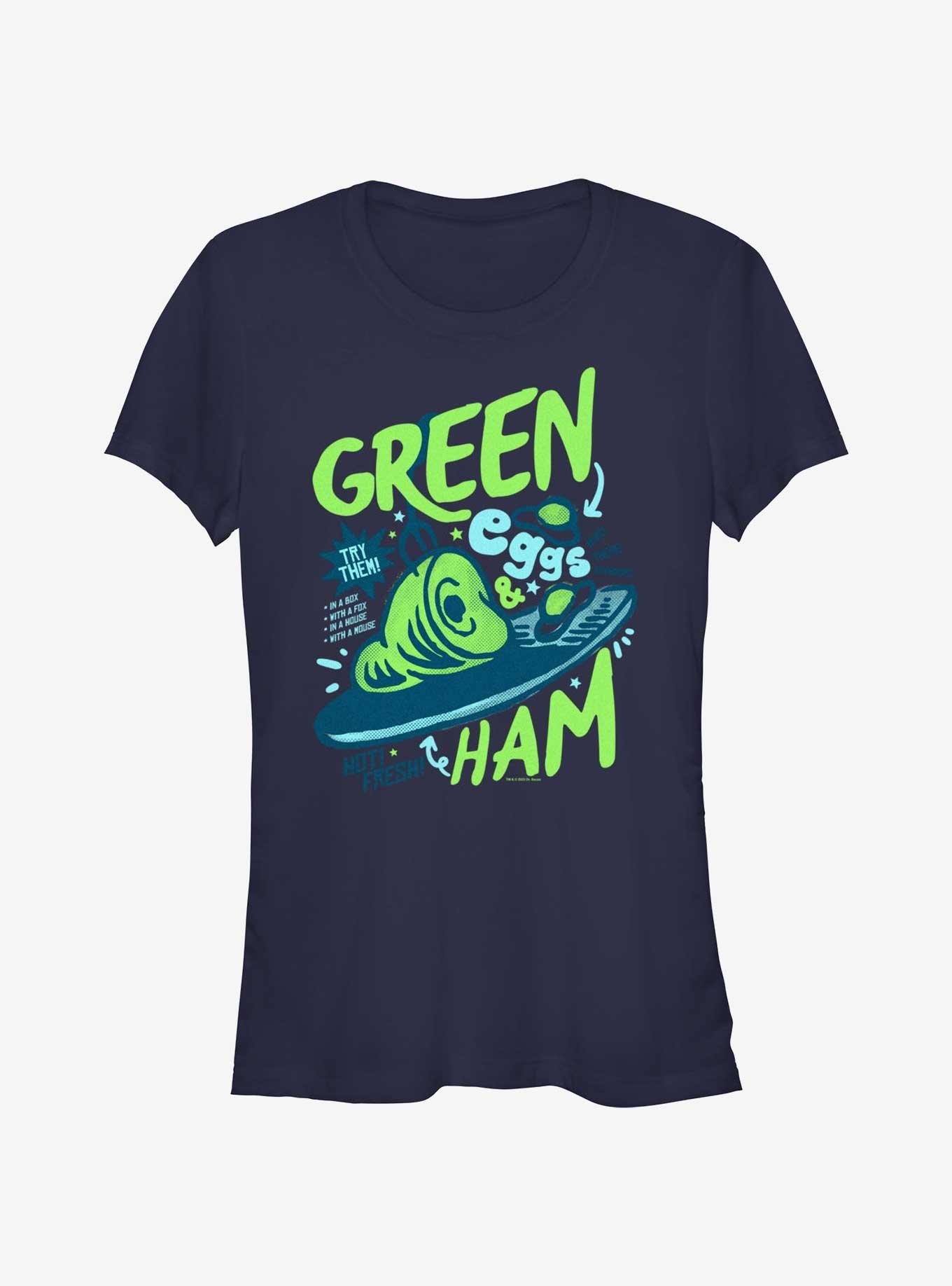 Dr. Seuss Green Eggs & Ham Girls T-Shirt, NAVY, hi-res