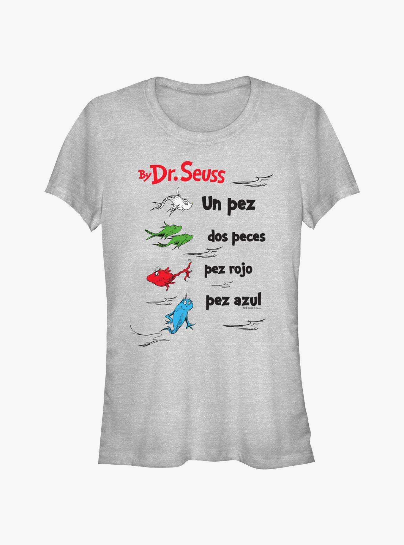 Dr. Seuss One Fish Two Fish Red Fish Blue Fish In Spanish Girls T-Shirt, , hi-res