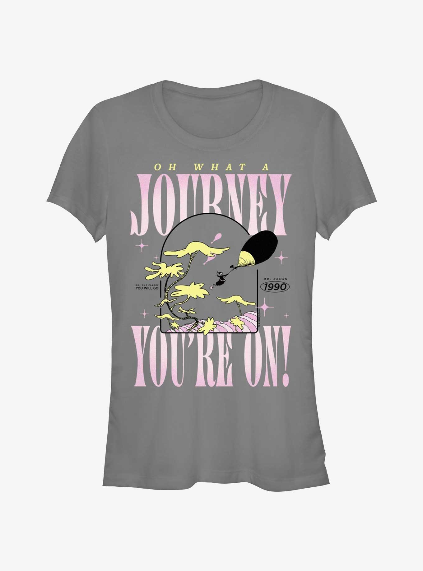 Dr. Seuss Oh What A Journey You're On Girls T-Shirt, CHARCOAL, hi-res