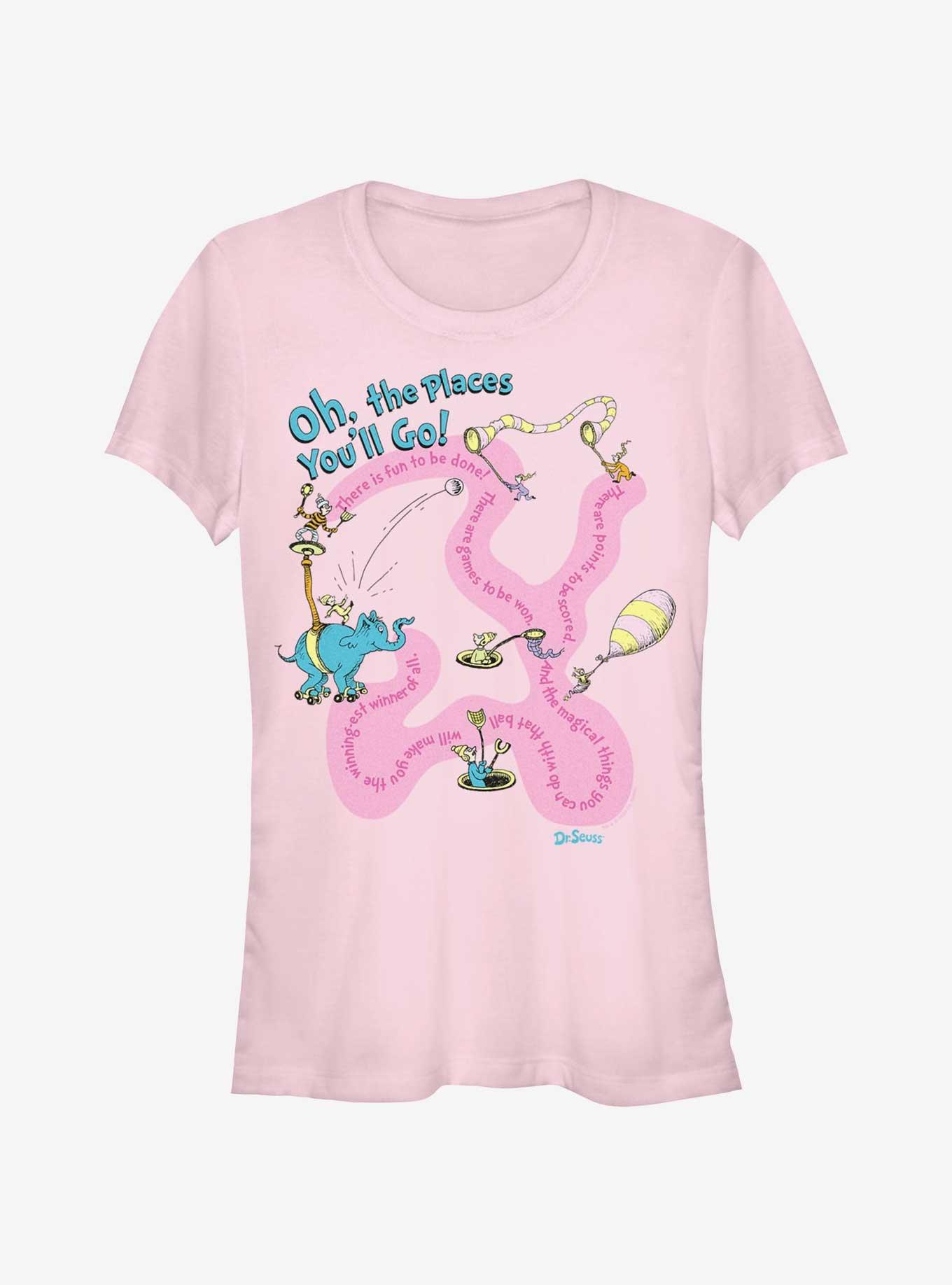 Dr. Seuss Journeying The Places You'll Go Girls T-Shirt, LIGHT PINK, hi-res