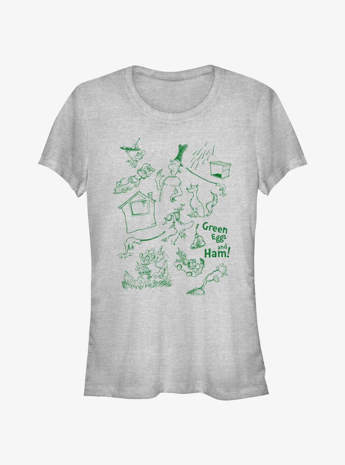Dr. Seuss Green Eggs And Ham Icons Girls T-Shirt, ATH HTR, hi-res