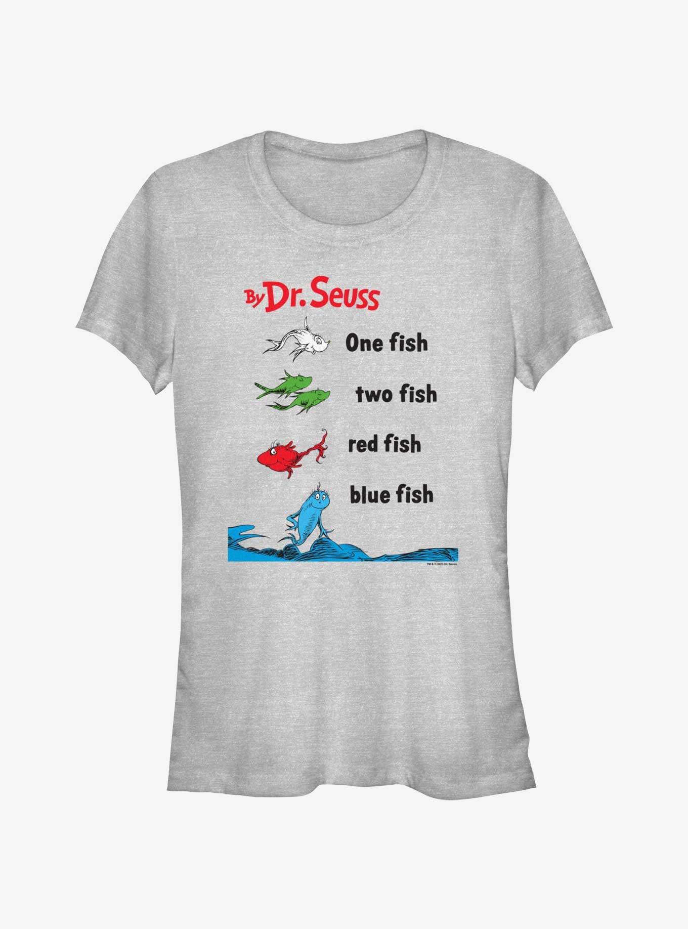 Dr. Seuss One Fish Two Fish Red Fish Blue Fish Girls T-Shirt, ATH HTR, hi-res