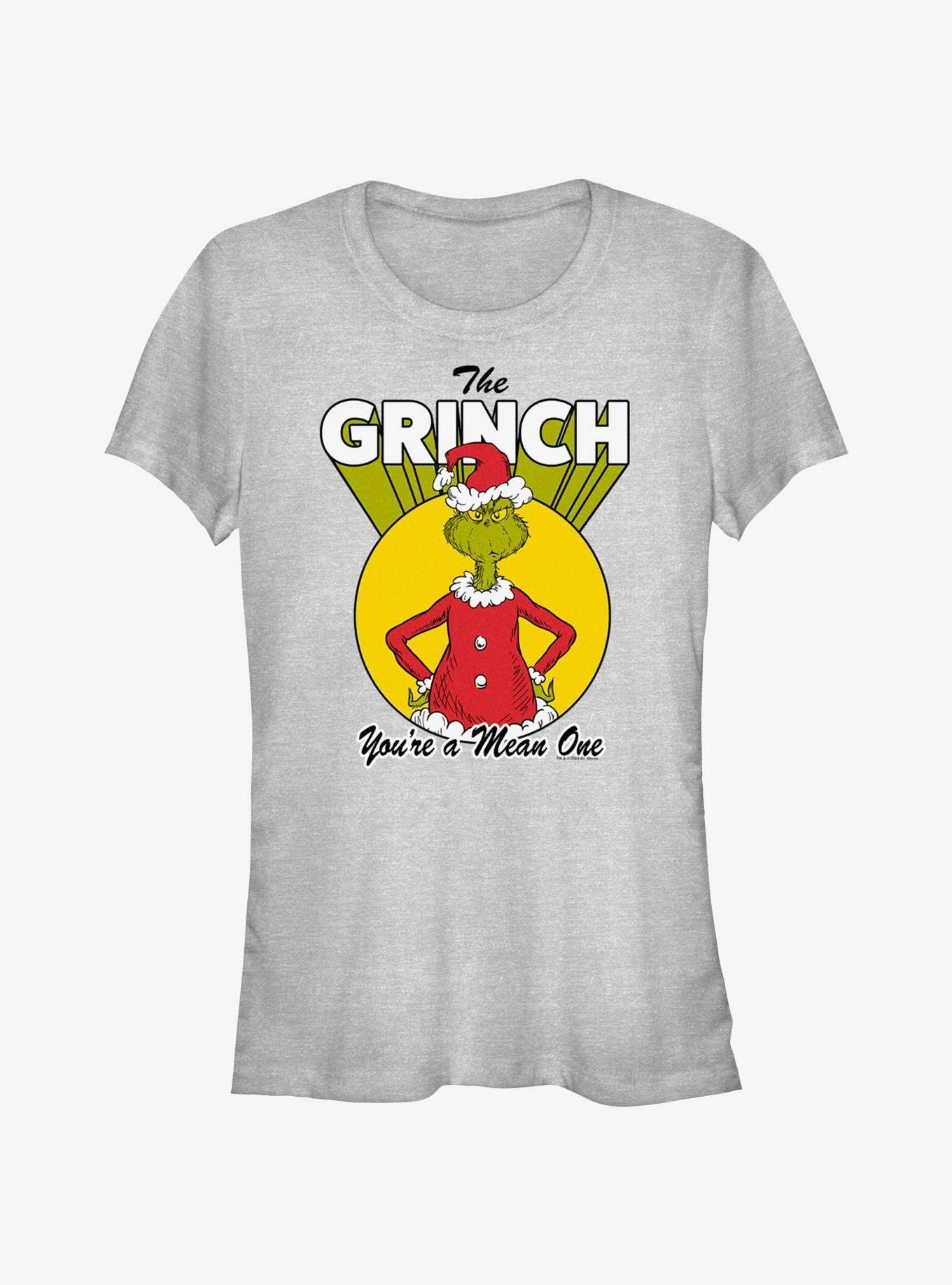 Dr. Seuss The Grinch You're A Mean One Girls T-Shirt, ATH HTR, hi-res