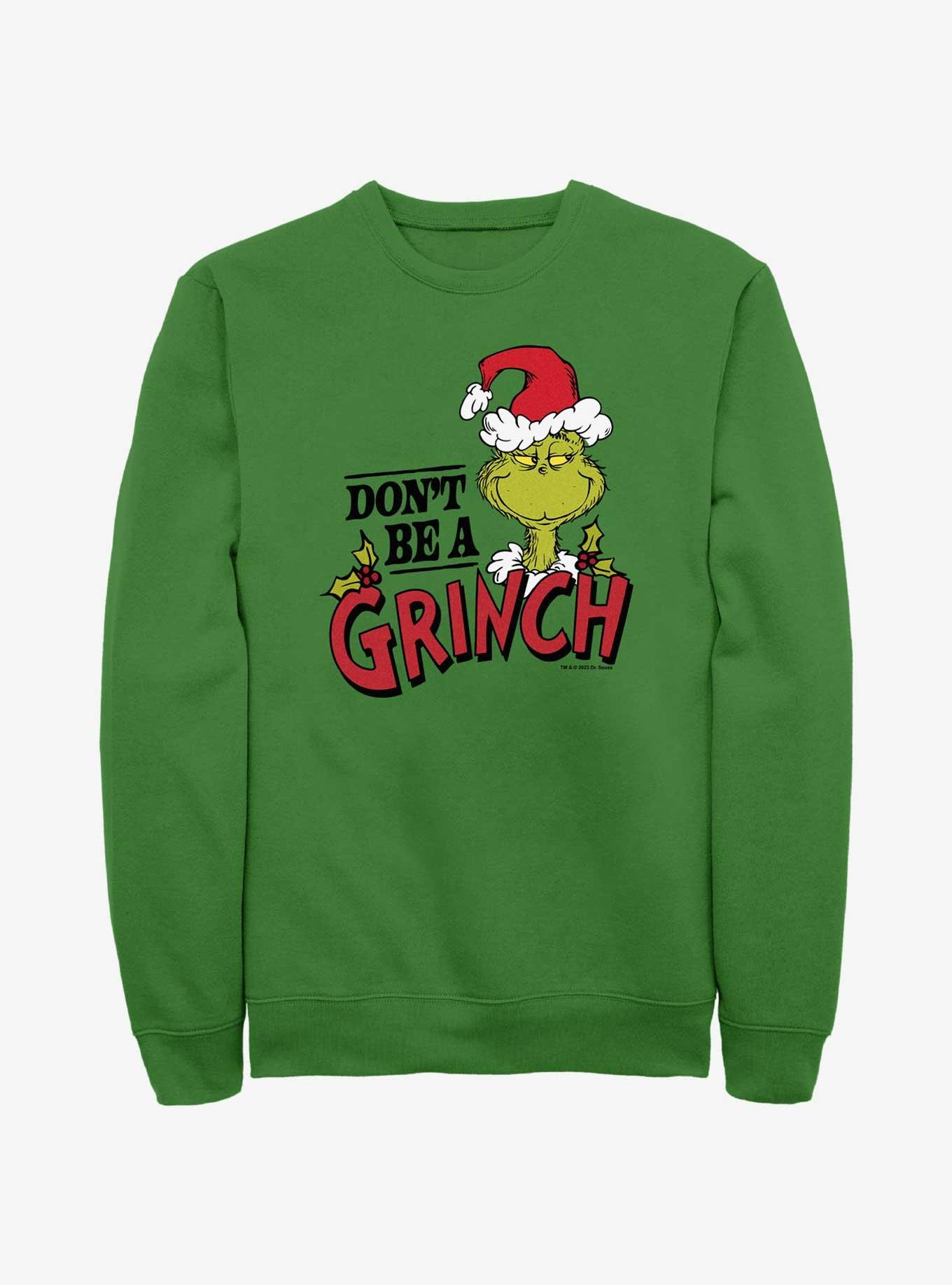 Dr. Seuss Don't Be A Grinch Sweatshirt, KELLY, hi-res