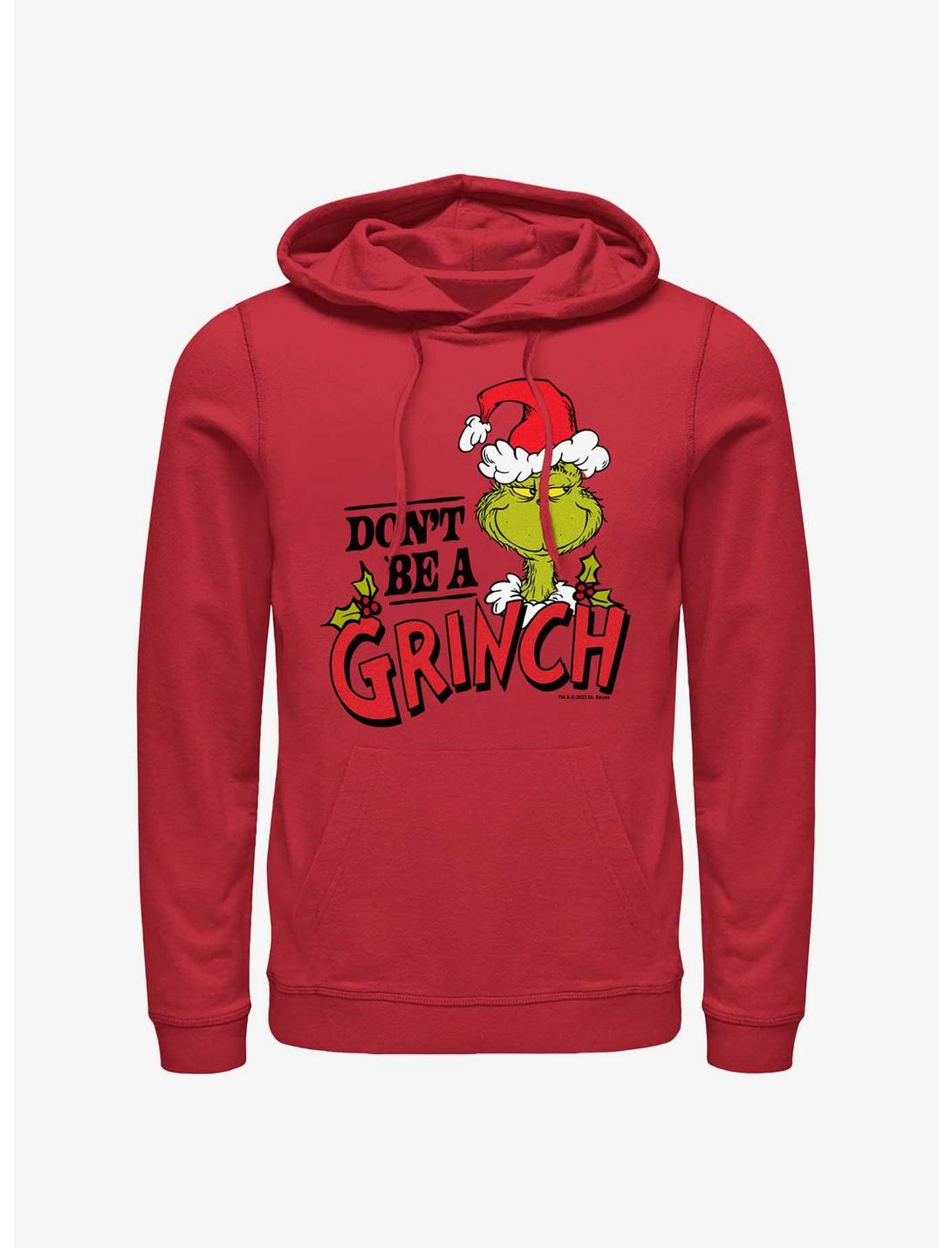 Dr. Seuss Don't Be A Grinch Hoodie, RED, hi-res