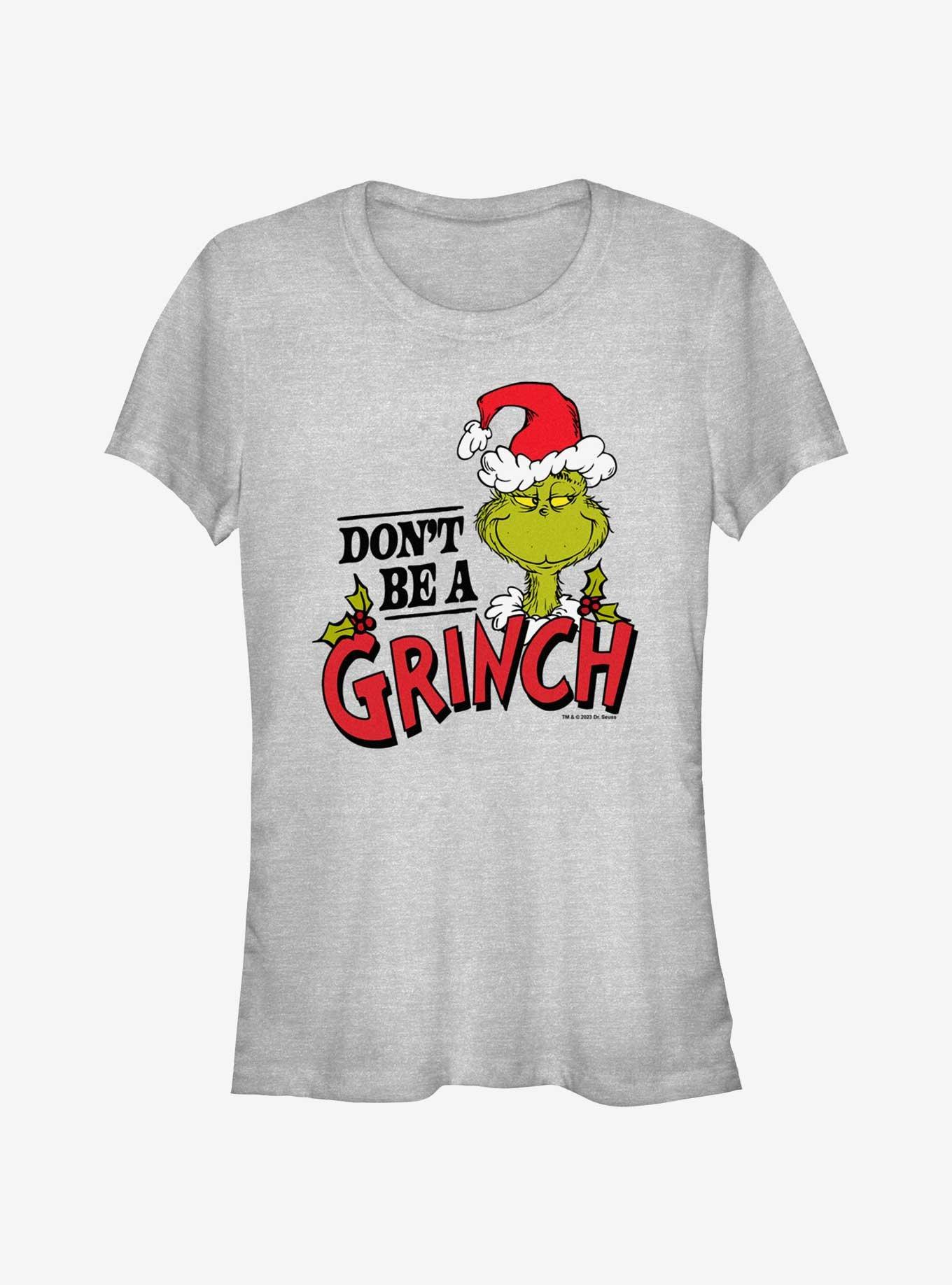 Dr. Seuss Don't Be A Grinch Girls T-Shirt, ATH HTR, hi-res