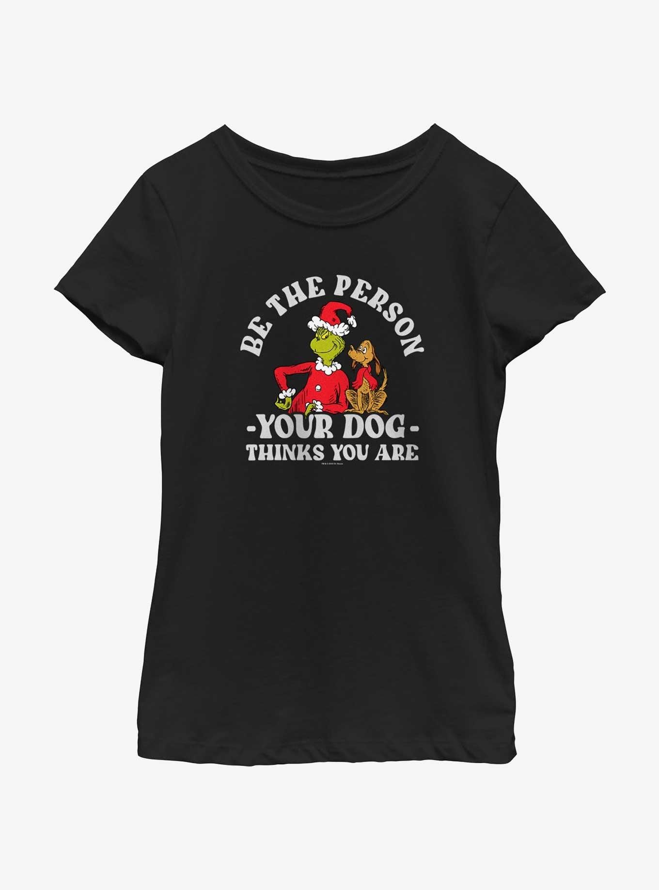 Dr. Seuss Grinch and Max Be The Person Your Dog Thinks You Are Youth Girls T-Shirt, , hi-res