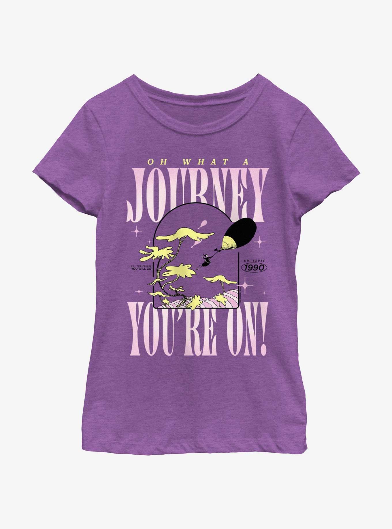 Dr. Seuss Oh What A Journey You're On Youth Girls T-Shirt, PURPLE BERRY, hi-res