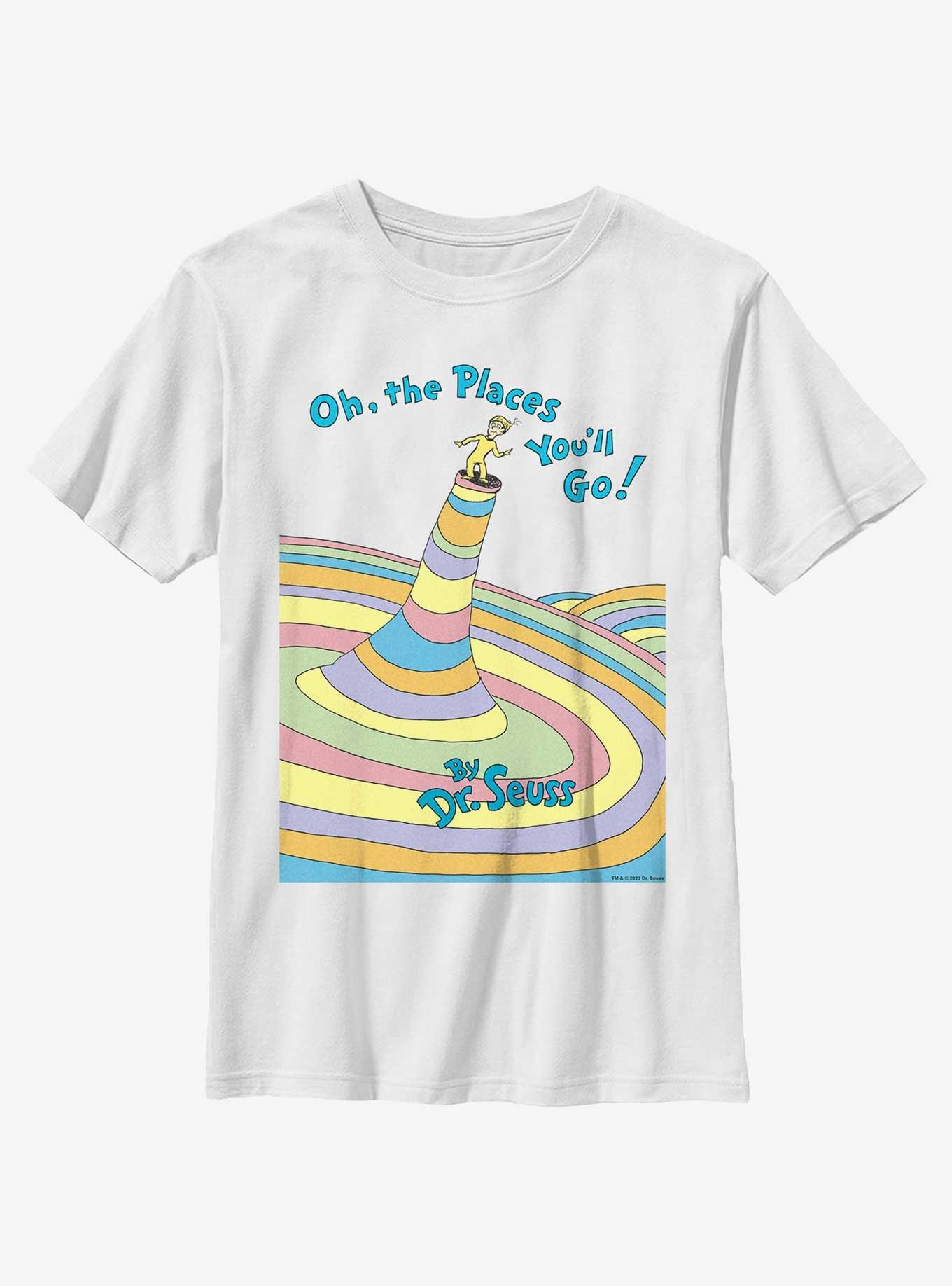 Dr. Seuss Oh The Places You'll Go Youth T-Shirt, WHITE, hi-res