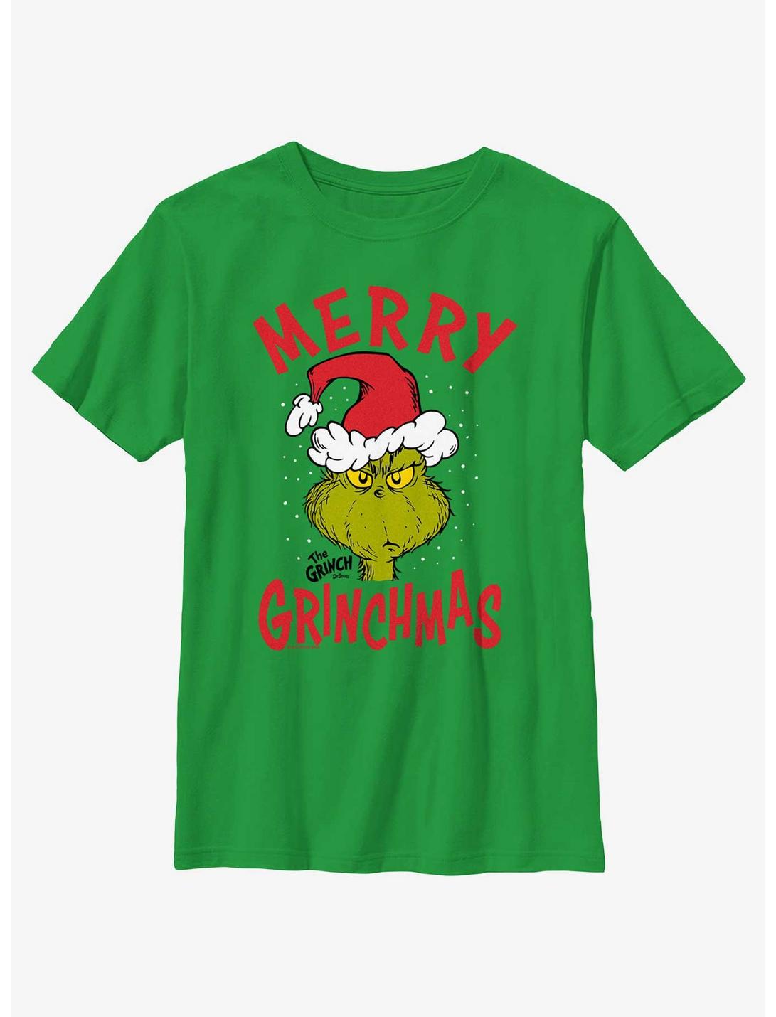 Dr. Seuss Merry Grinchmas Youth T-Shirt, KELLY, hi-res