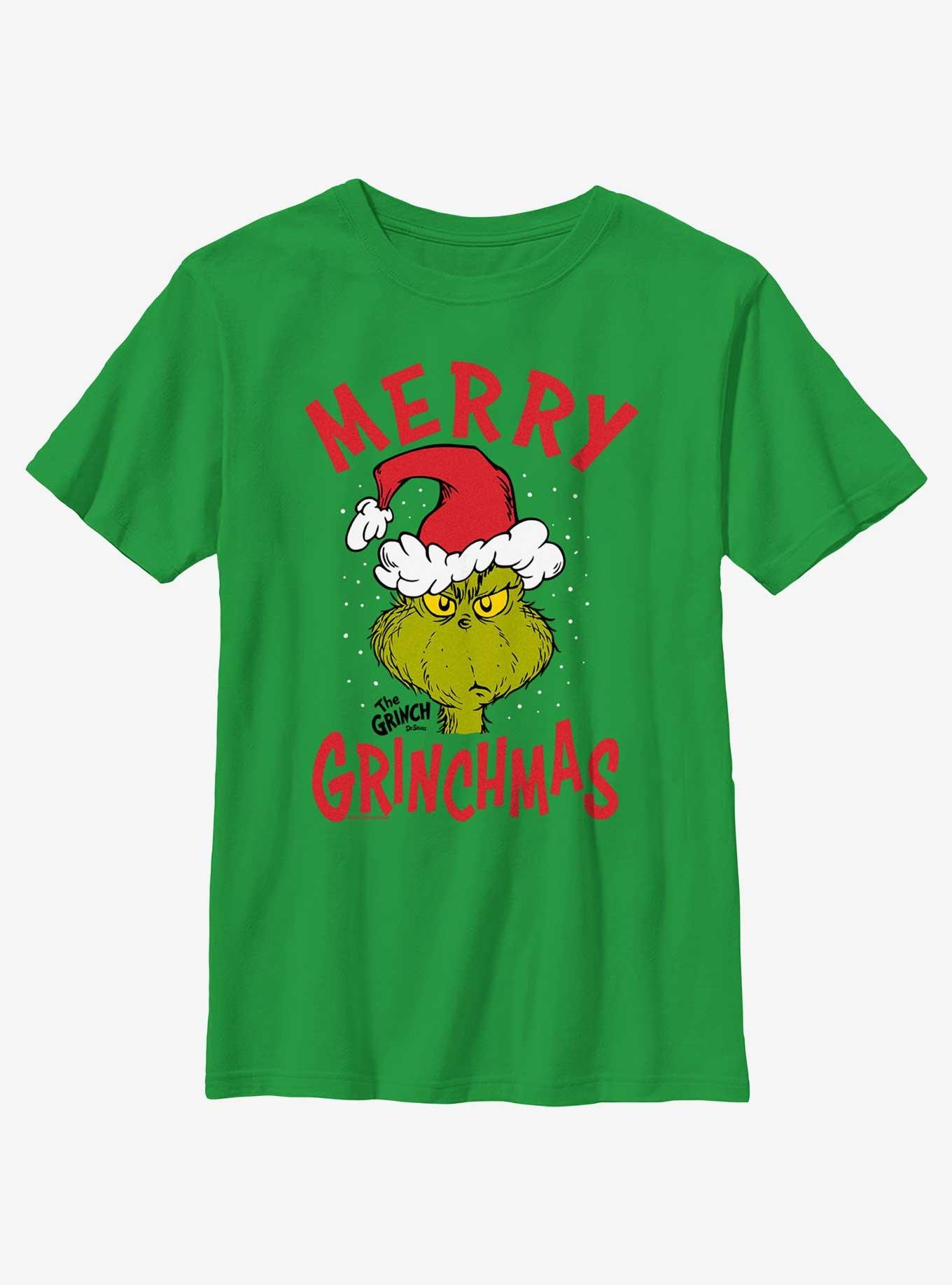Dr. Seuss Merry Grinchmas Youth T-Shirt, KELLY, hi-res