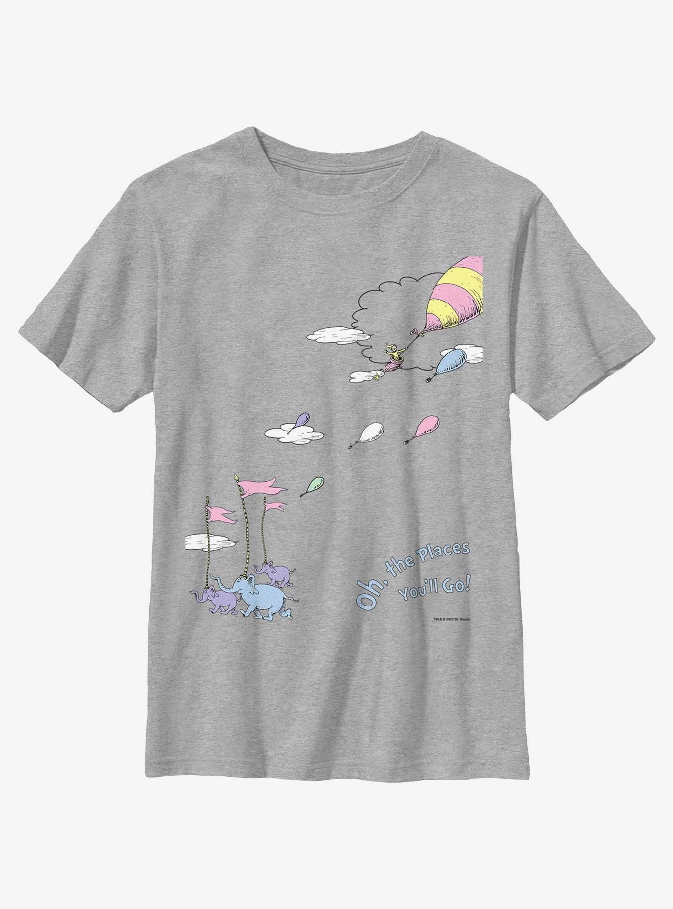 Dr. Seuss Oh The Places You'll Go Youth T-Shirt, ATH HTR, hi-res