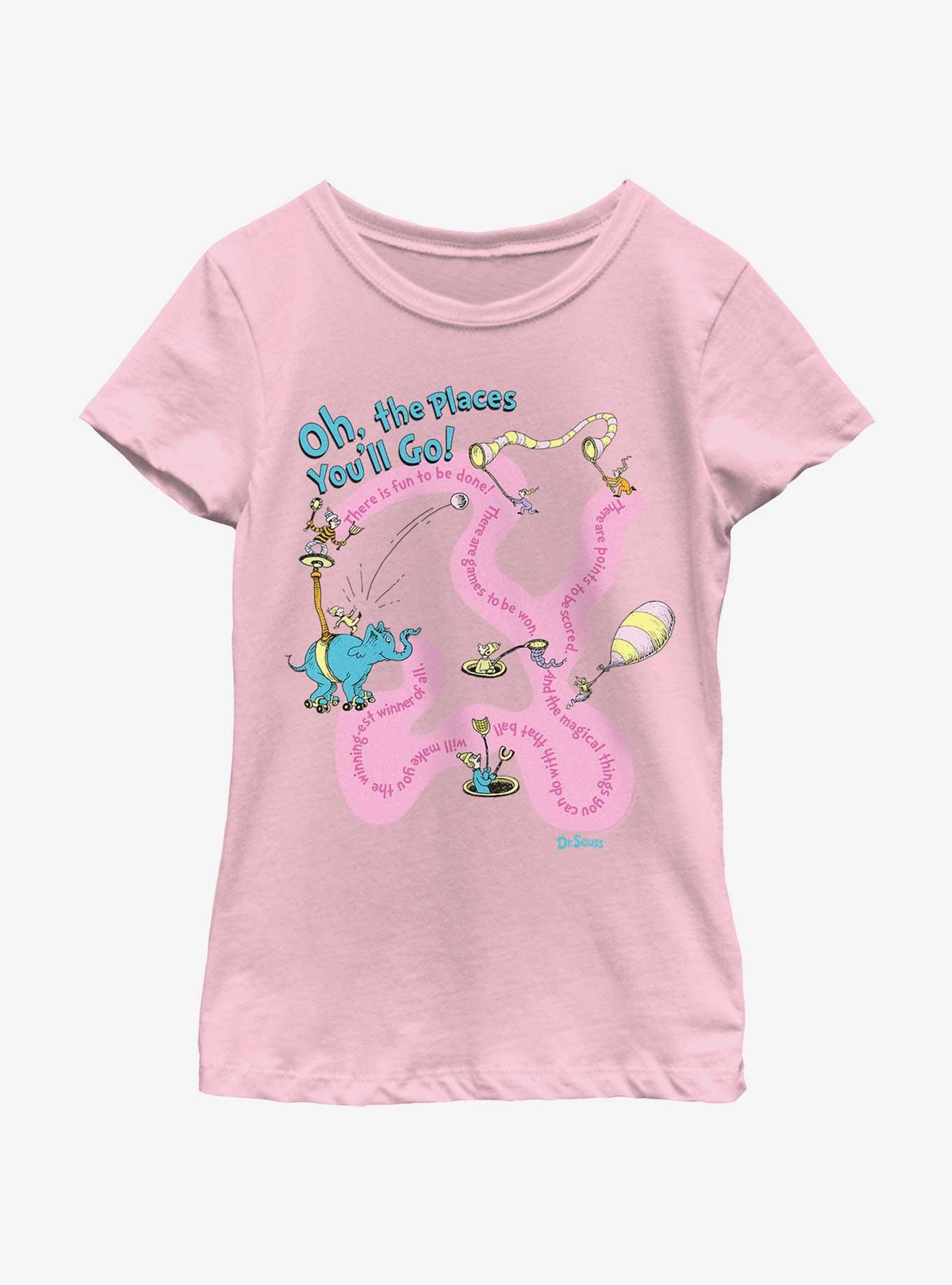 Dr. Seuss Journeying The Places You'll Go Youth Girls T-Shirt, , hi-res