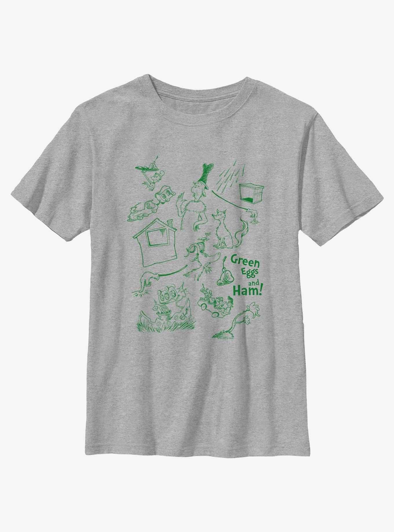 Dr. Seuss Green Eggs And Ham Icons Youth T-Shirt, , hi-res