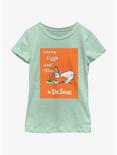 Dr. Seuss Green Eggs and Ham Book Cover Youth Girls T-Shirt, MINT, hi-res