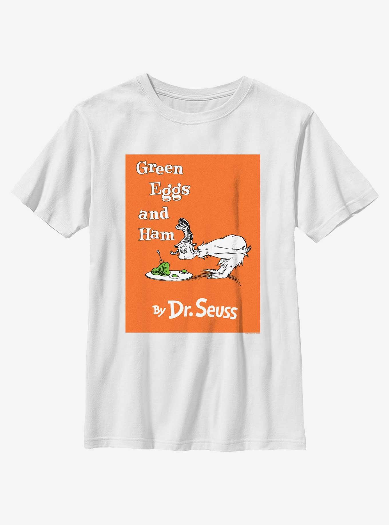 Dr. Seuss Green Eggs and Ham Book Cover Youth T-Shirt, WHITE, hi-res