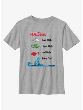 Dr. Seuss One Fish Two Fish Red Fish Blue Fish Badge Youth T-Shirt, , hi-res