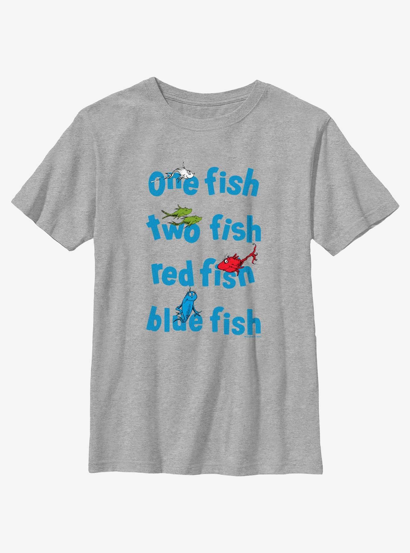 Dr. Seuss One Fish Two Fish Red Fish Blue Fish Youth T-Shirt, , hi-res