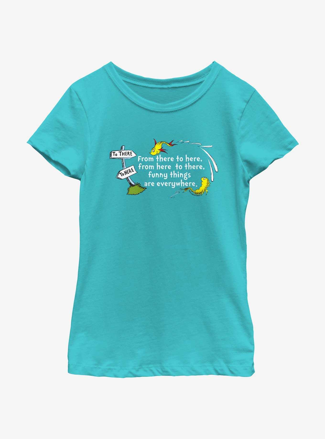 Dr. Seuss From Here To Everywhere Youth Girls T-Shirt, , hi-res