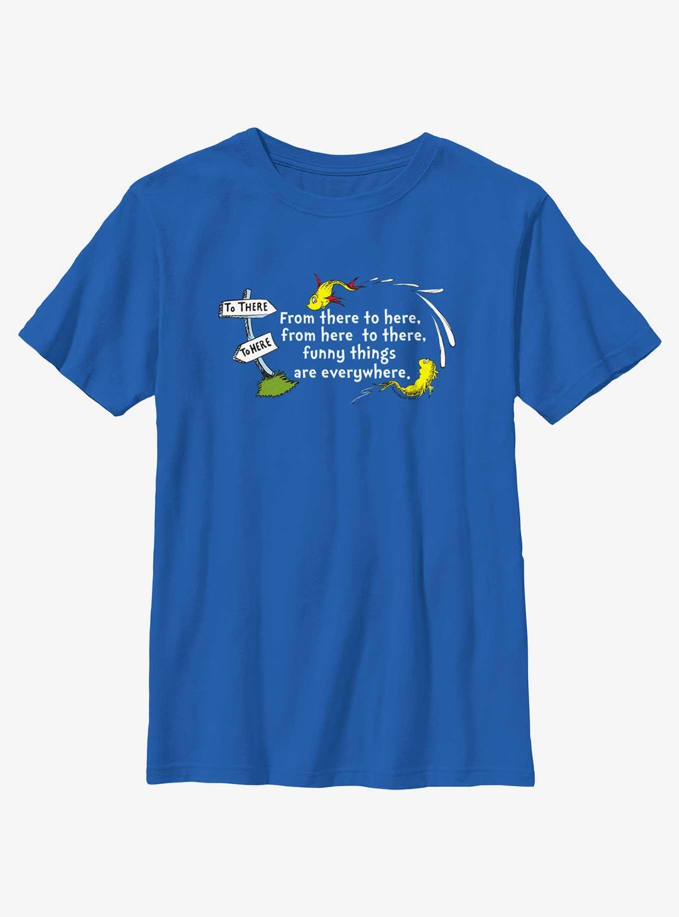 Dr. Seuss From Here To Everywhere Youth T-Shirt, ROYAL, hi-res