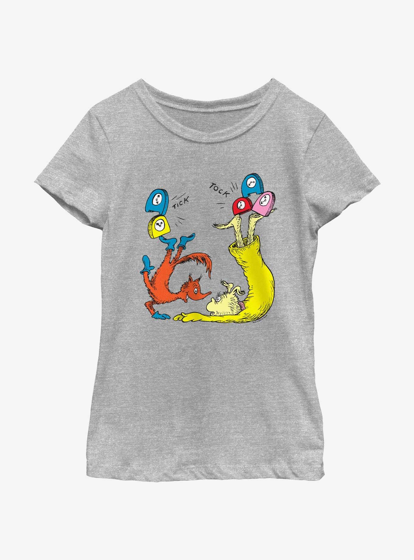 Dr. Seuss Tick Tock Fox Youth Girls T-Shirt, ATH HTR, hi-res