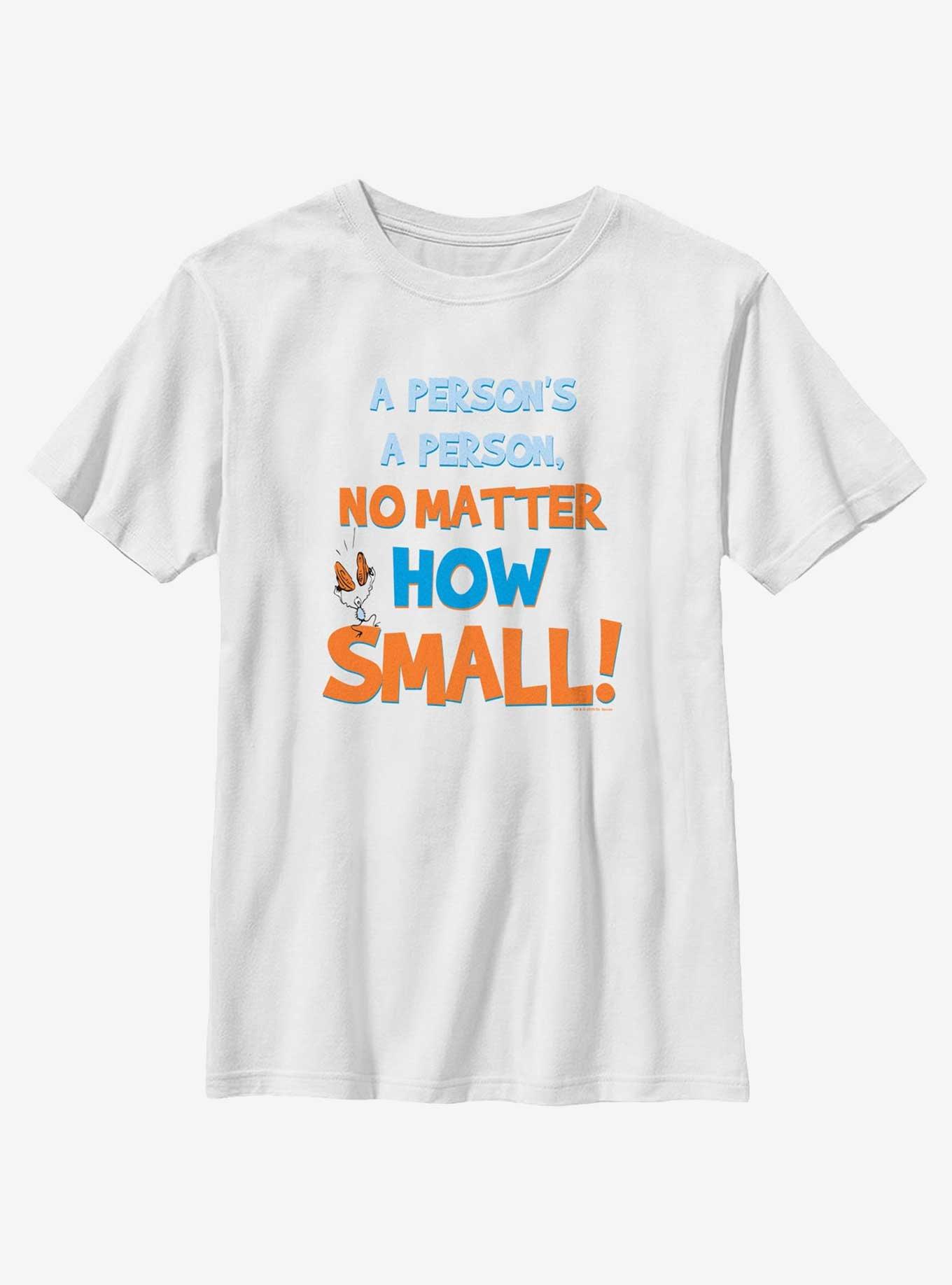 Dr. Seuss A Perosn's A Person No Matter How Small Youth T-Shirt, WHITE, hi-res