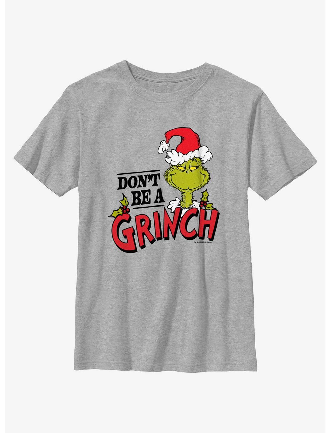 Dr. Seuss Don't Be A Grinch Youth T-Shirt, ATH HTR, hi-res