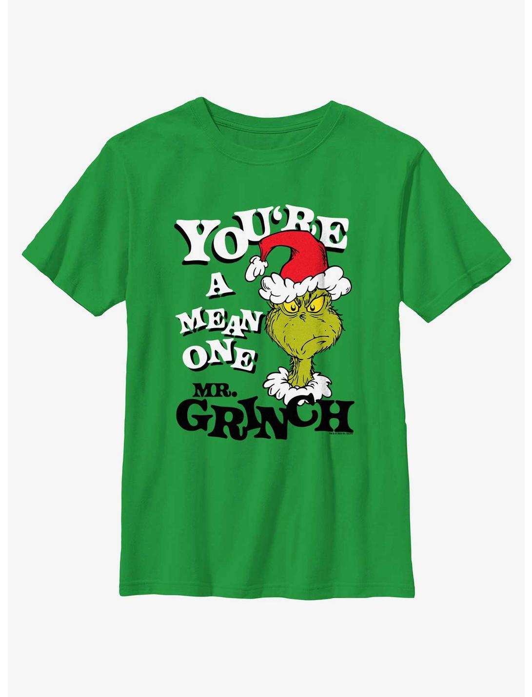 Dr. Seuss You're A Mean One Mr. Grinch Youth T-Shirt, KELLY, hi-res
