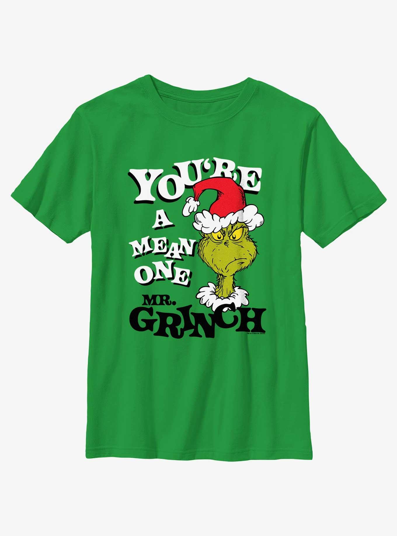Dr. Seuss You're A Mean One Mr. Grinch Youth T-Shirt, KELLY, hi-res