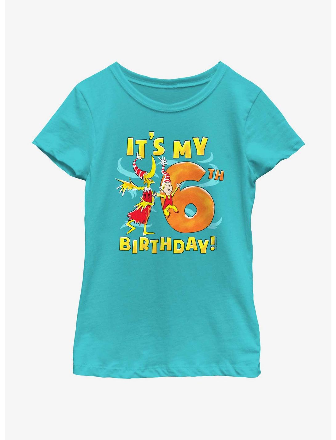 Dr. Seuss It's My 6th Birthday Youth Girls T-Shirt, TAHI BLUE, hi-res