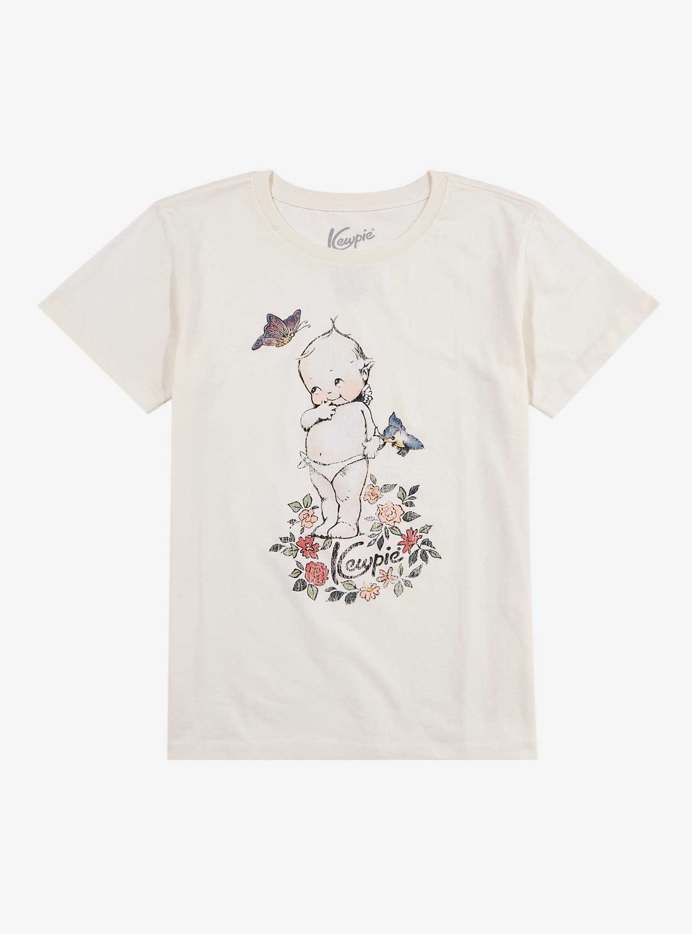 Kewpie Cherub Floral Boyfriend Fit Girls T-Shirt, , hi-res