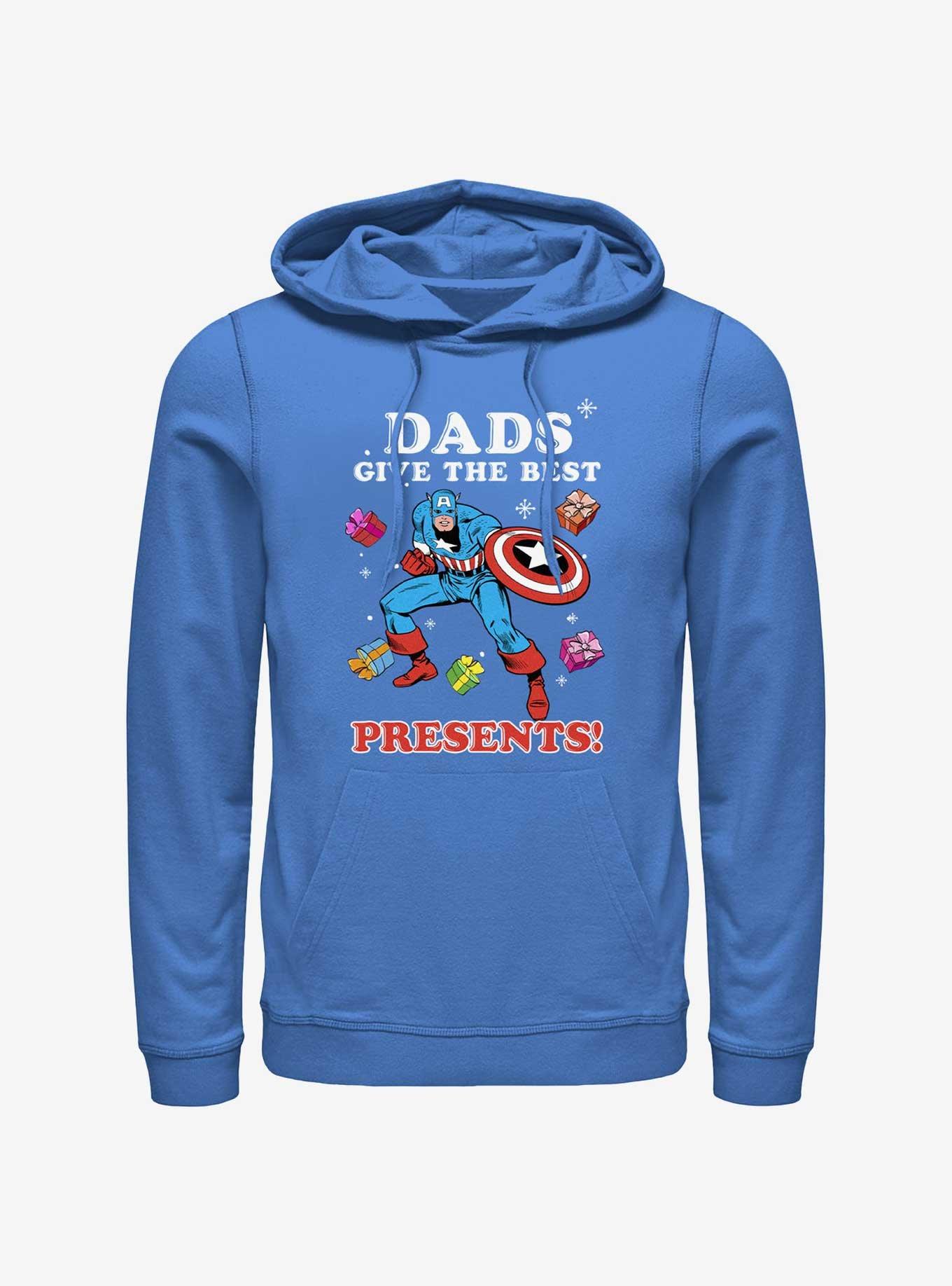 Marvel Captain America Dads Give The Best Presents Hoodie, ROYAL, hi-res